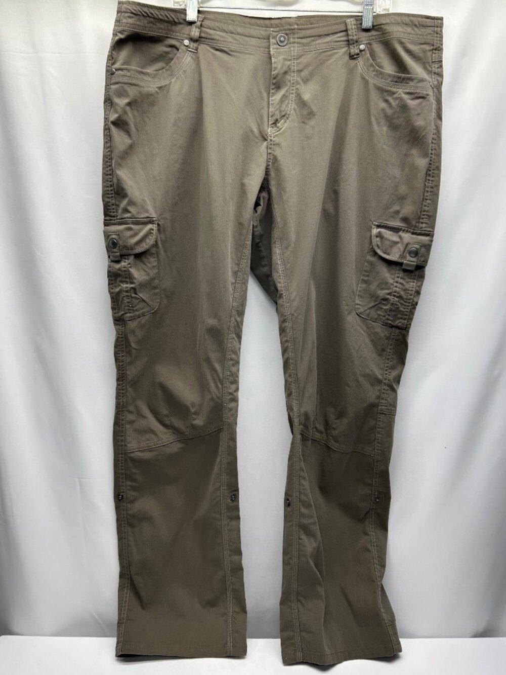 Kühl Womens Cargo Pants 22W Regular Utility Style Olive Stretch Cotton Blend